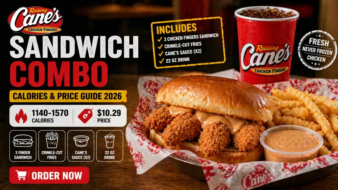 Cane’s Sandwich Combo Calories & Price
