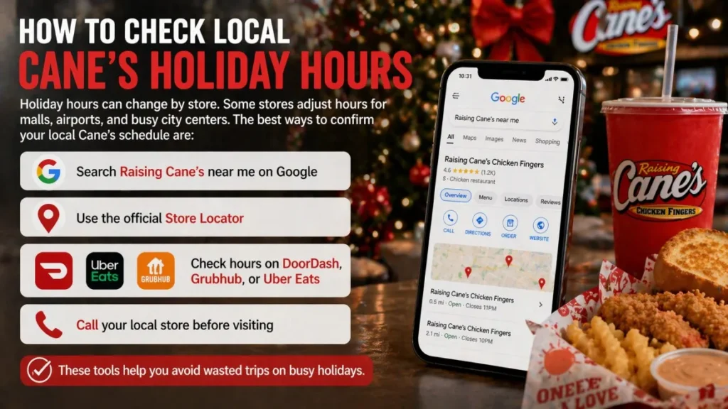 How to Check Local Cane’s Holiday Hours