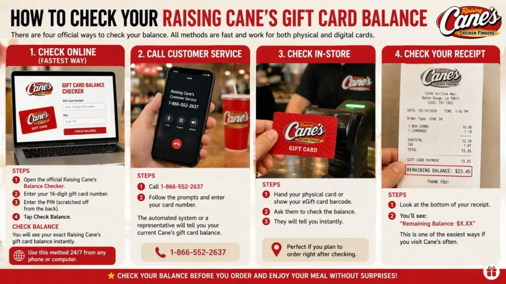 How to check your Cane's gift card balance
