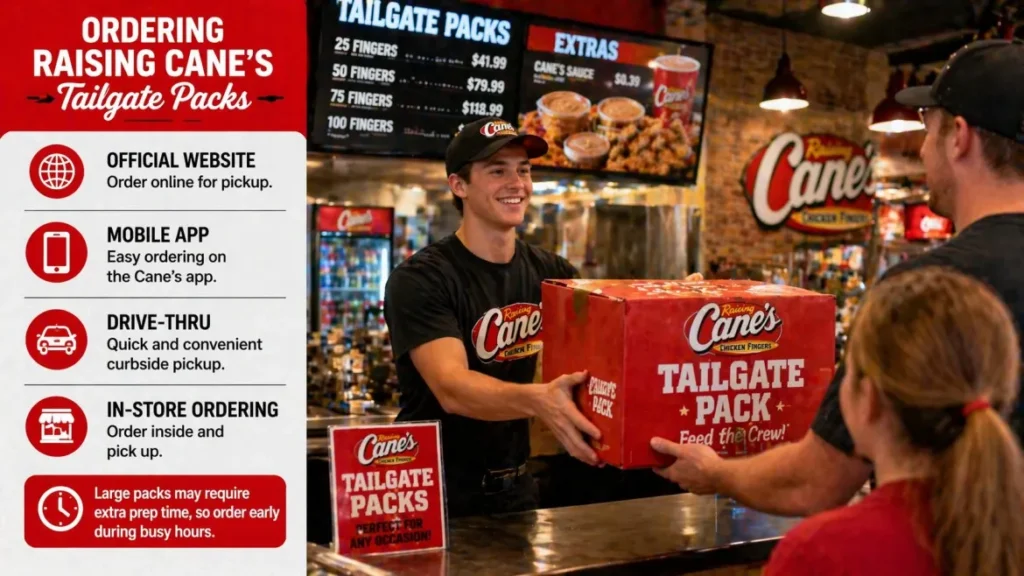 Ordering Raising Cane’s Tailgate Packs