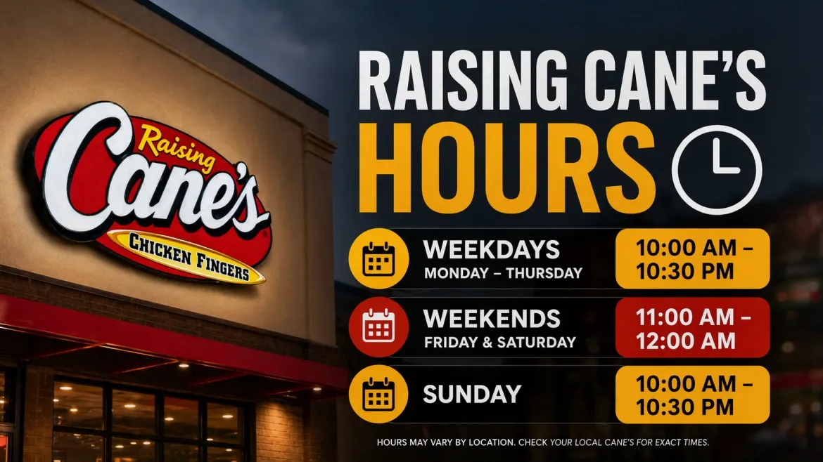 Raising Cane's hours