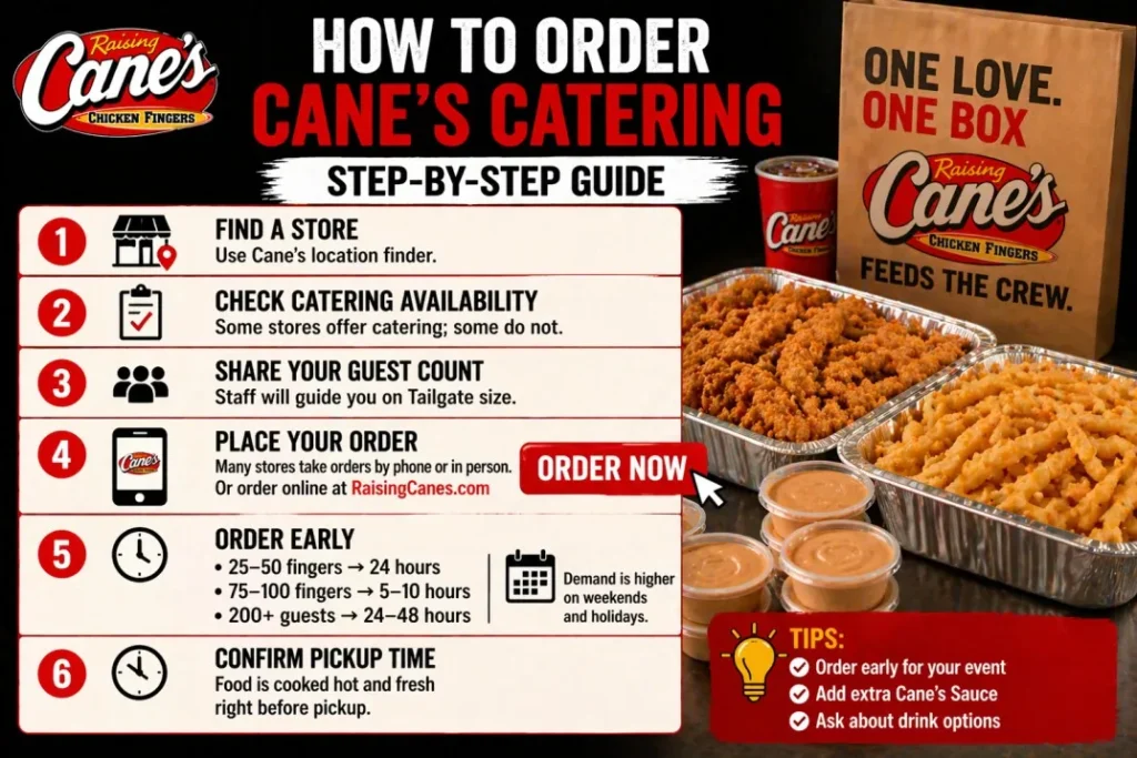 How to Order Raising Cane’s Catering 